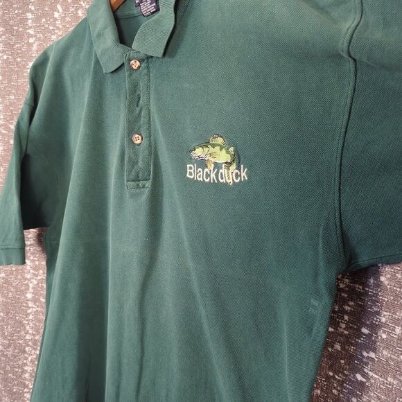 Vintage Blackduck Minnesota Green Embroidered Polo Shirt LA Loving Men's Large - Picture 3 of 8